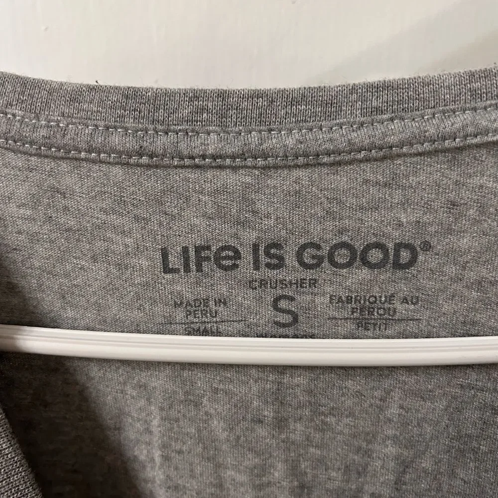 Life Is Good Gray Shirt with Festive Design